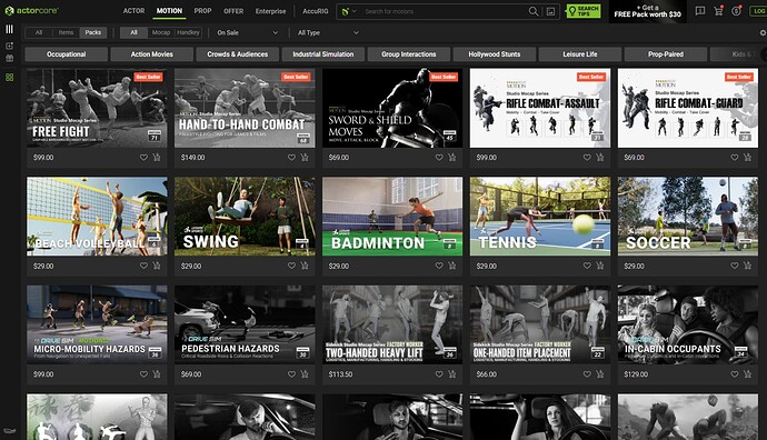 ActorCore motion pack