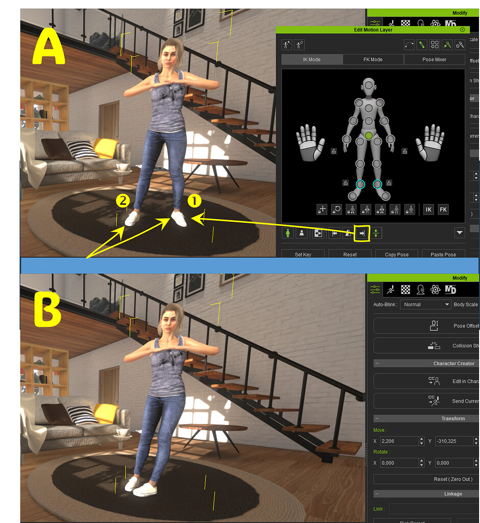 How to mirror one leg’s position to the other (see images)? - Bugs ...