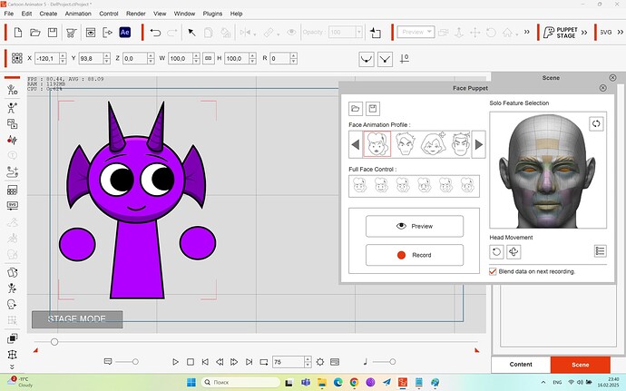 Face Puppet Turn to left