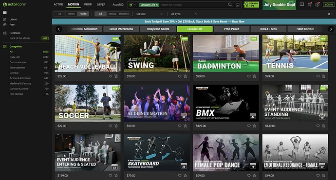 ActorCore Leisure Motions