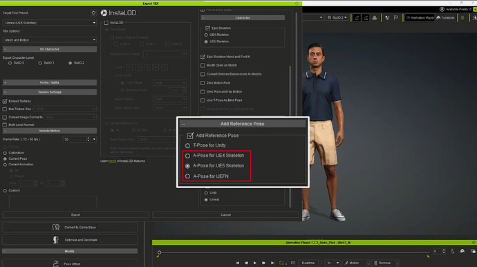 bind pose options