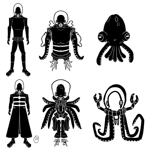 Character silhouettes