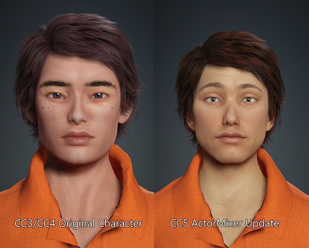 Tekagi Sato Prison Scene CC3 to CC5 comparison