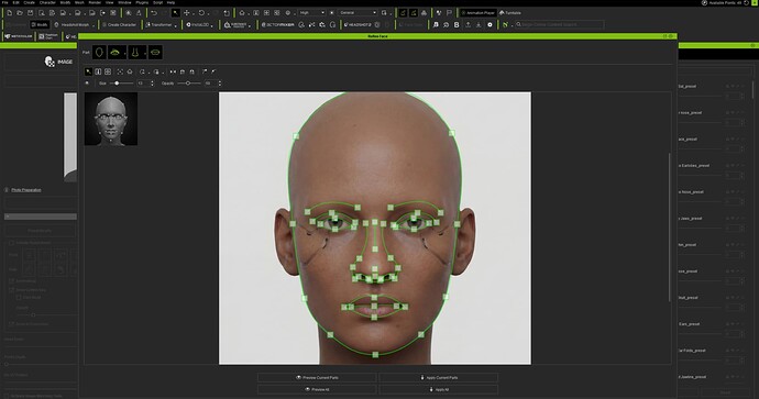 Screen spline curves front face edits v1