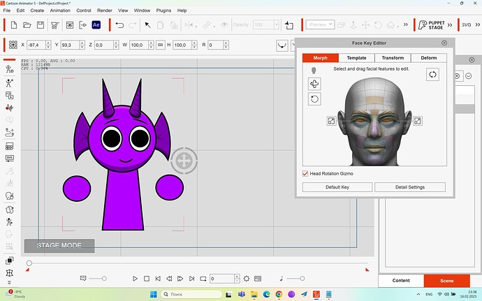 Face Key Editor Turn to left