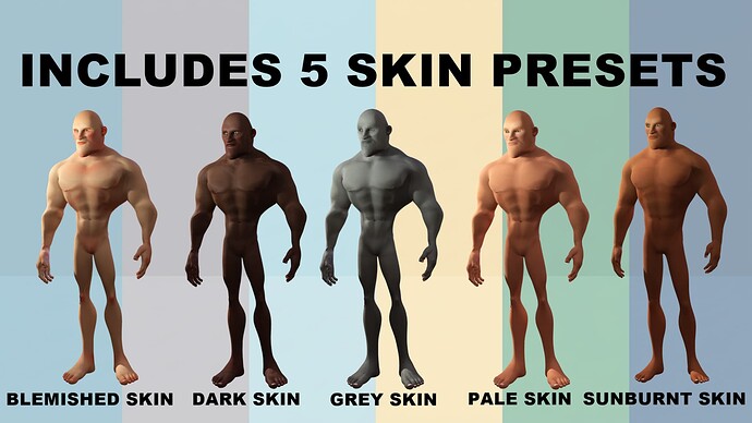 Five Skin Presets