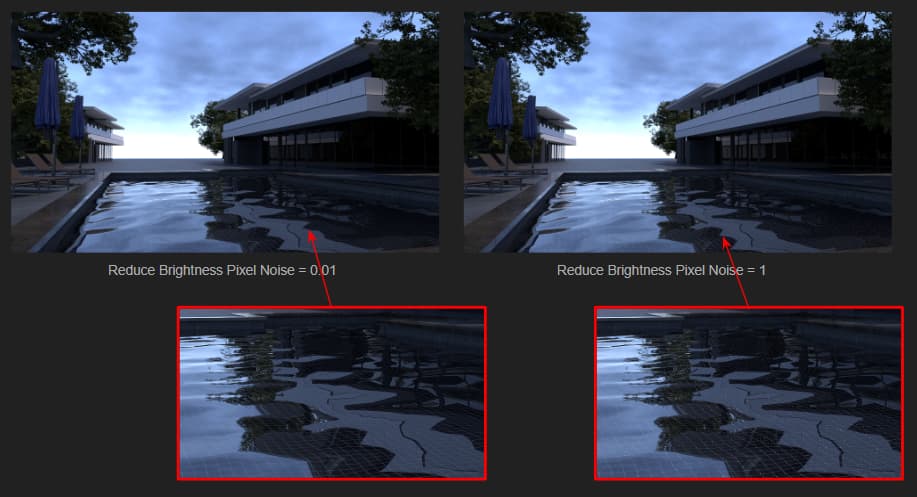 Reduce brightness pixel noise